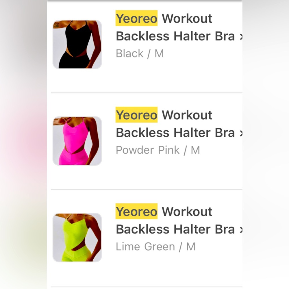 Yeoreo Soldout Halter Sports Bra Bundle